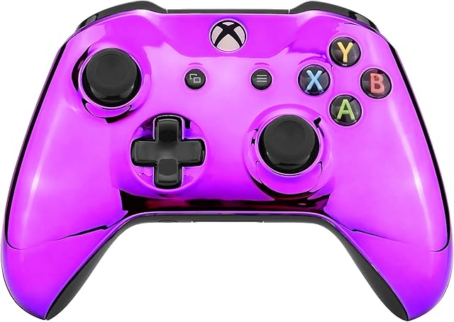 eXtremeRate Chrom Fioletowy Front Housing Shell Faceplate dla Xbox One S & dla Xbox One X Controller Controller Nie Jest Dołączony