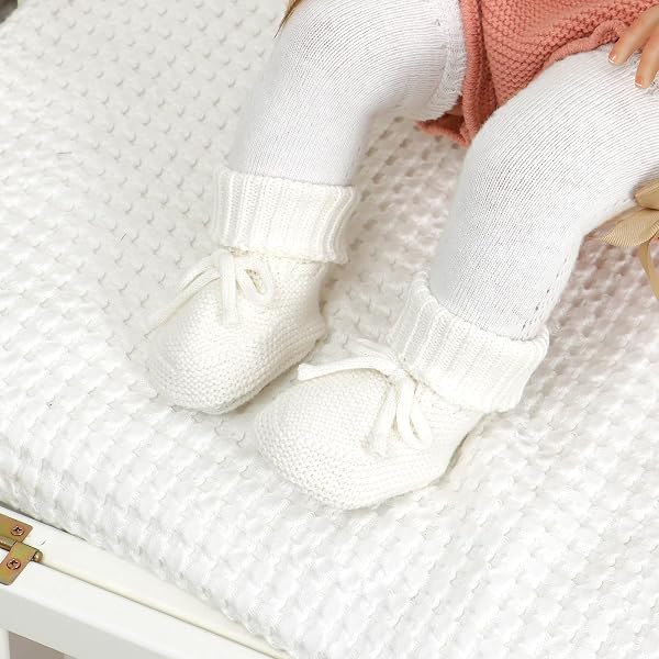 mimixiong Baby Booties Newborn First Walkers Cozy Shoes Warm Knit Soft Booties for Infant Boy Girl - 5