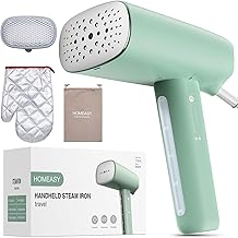 HOMEASY Défroisseur Vapeur Portable, Défroisseur de Voyage 800W 110ML, Garment Steamer Léger Chauffage Rapide pour Éliminer Plis de Tissu Facilement, Vert Menthe