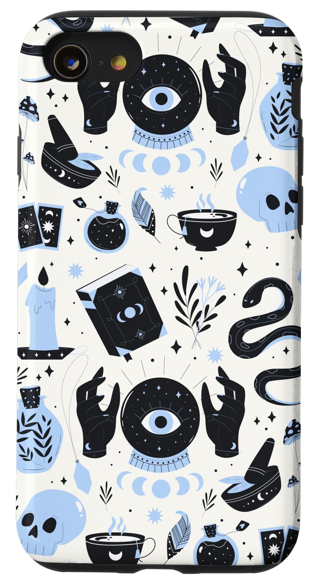iPhone SE (2020) / 7 / 8 Blue Witch's Essentials Pattern Witchy Design Halloween Cute Case