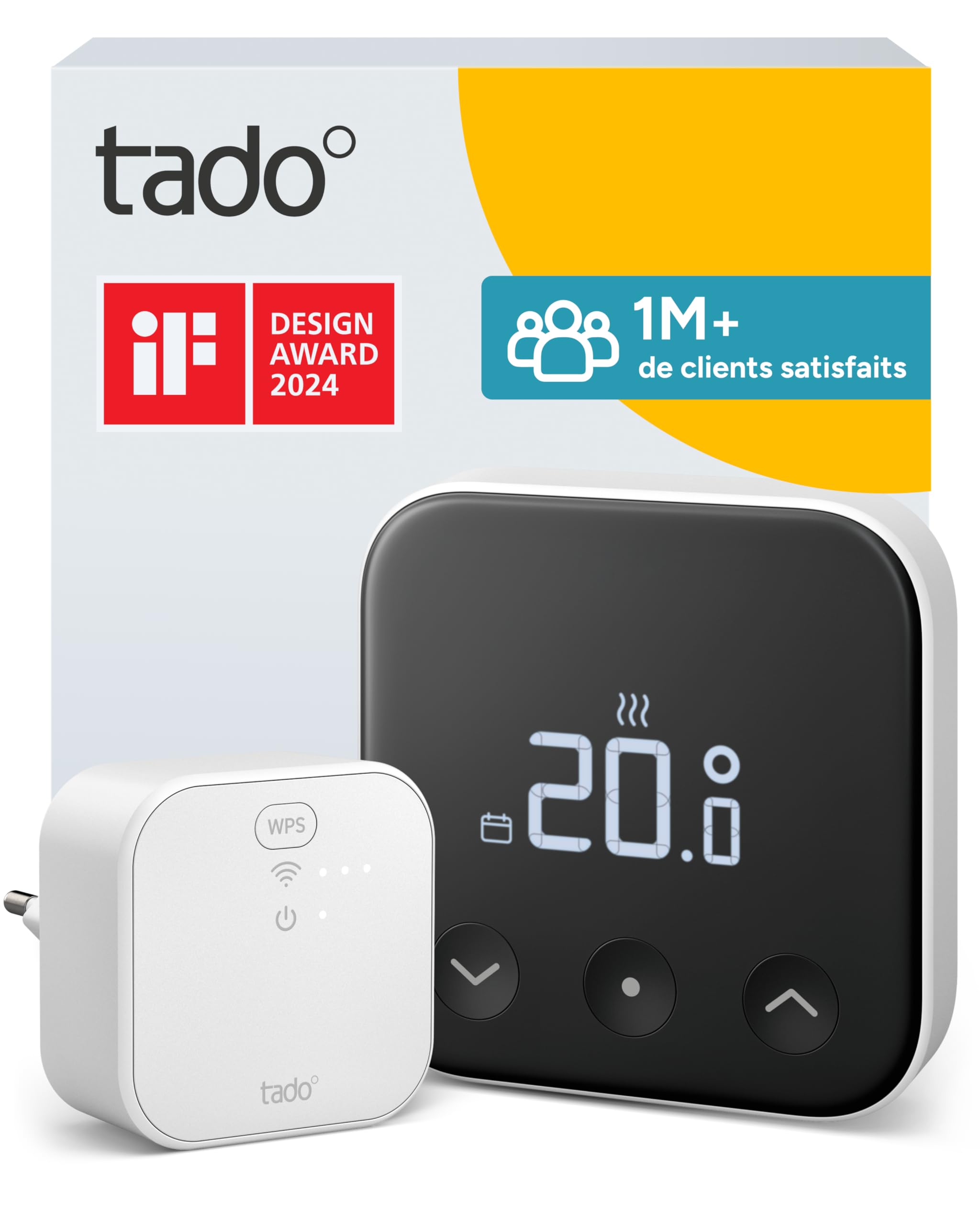 tado° Smart Thermostat X, kit de démarrage, thermostat câblé et Bridge X, commande via une application et une enceinte connectée (Alexa, Siri, Google Assistant), pas compatible avec tado° V3+