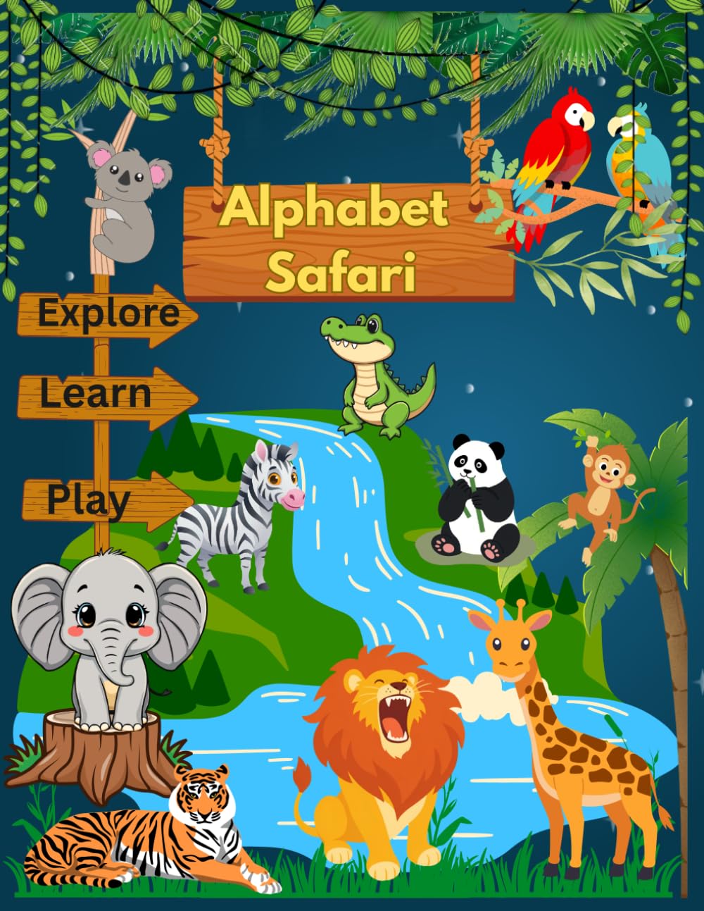 Alphabet Safari: An ABC Animals Tracing Book for Preschool & Kindergarten | Fun Handwriting Practice & Simple Facts for Kids Ages 3-6