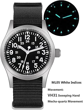 Amazon | Militado ML05 38mm VH31 クォーツウォッチ - ドーム型