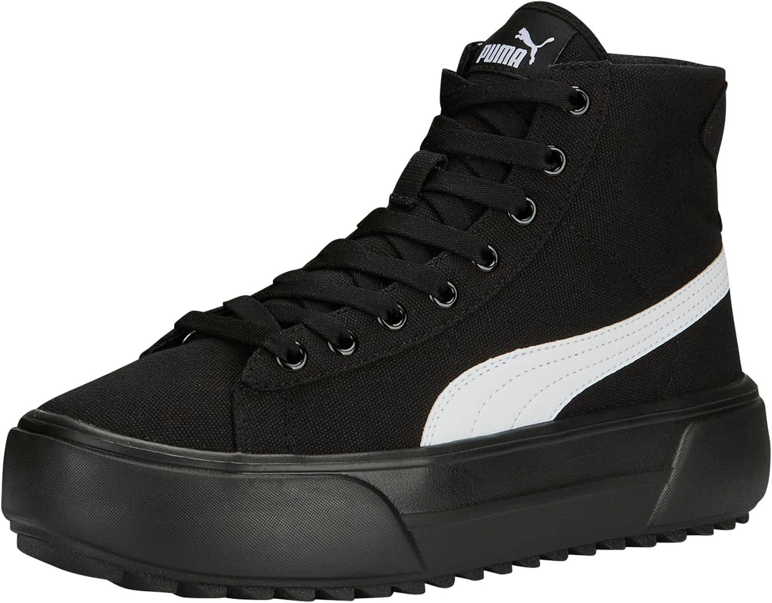PUMA Women's Kaia Mid Sneaker, CV Black-White, 7