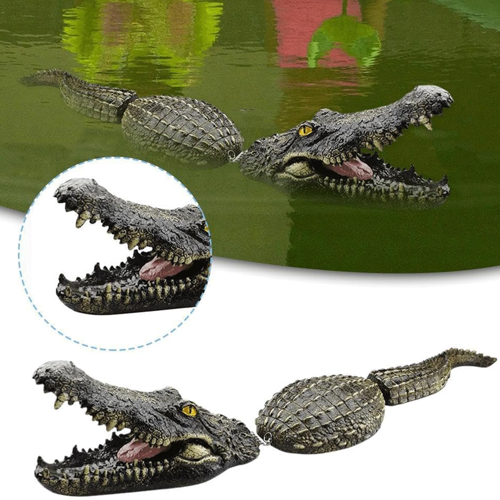 Dekoracje zewnętrzne na podwórko pływający aligator wabik do stawu basenowego pływający aligator wabik sztuczny aligator odstraszacz krokodyl zewnętrzny do wody cechy kapryśny wystrój
