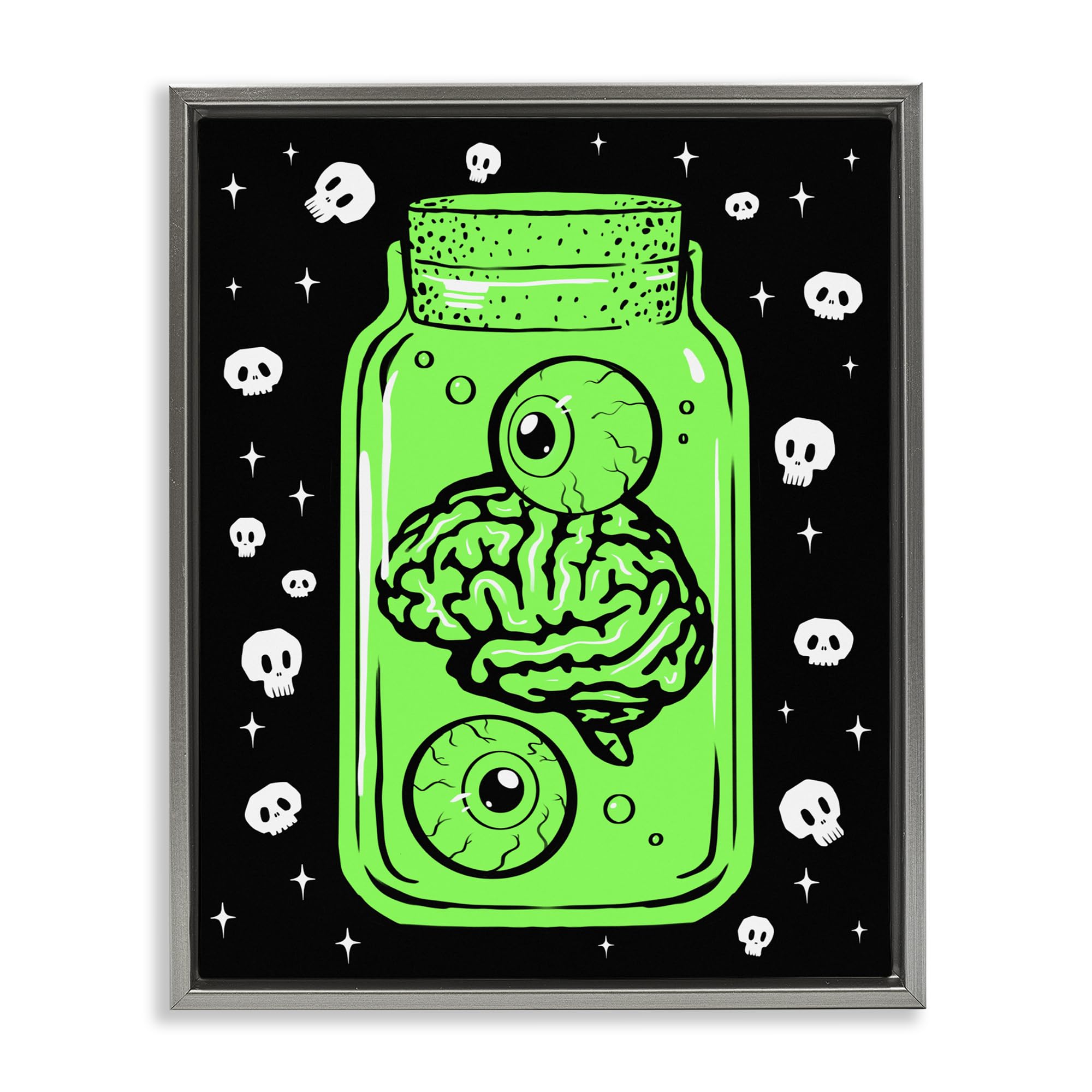 Stupell Industries 'Spooky Specimen Jar'| Floating Frame Canvas Art
