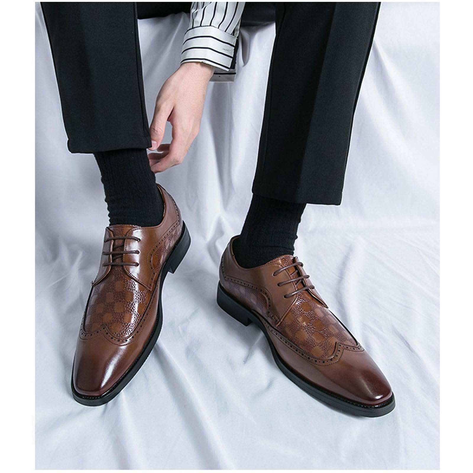 Scarpe da Lavoro retrò da Uomo Comode Classiche Stringate Oxford Derby