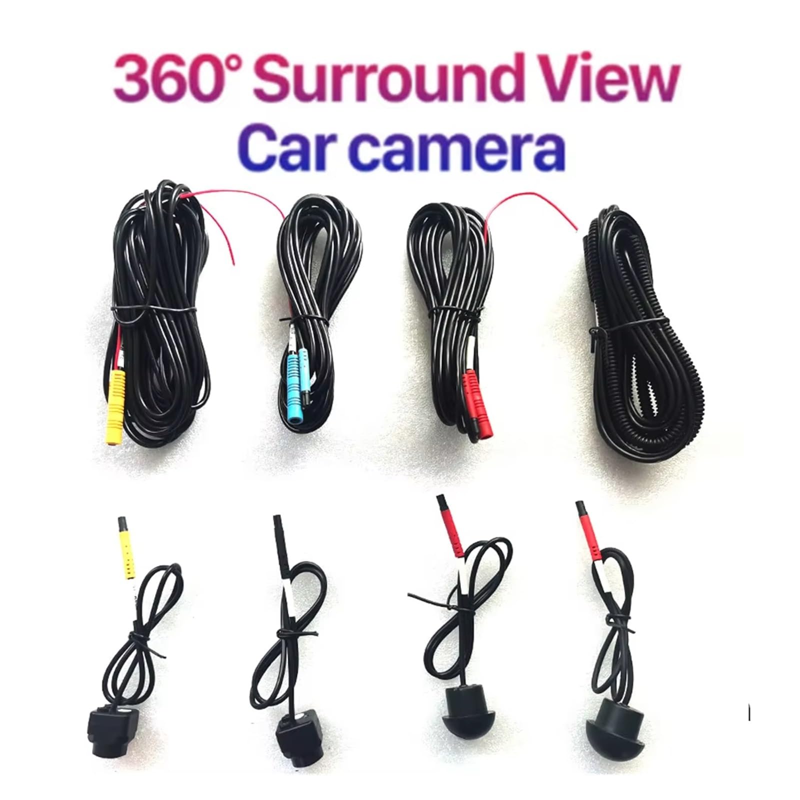 Caméra de Recul Voiture Autoradio Android 360 Intégré, Modèle Voiture, Vue À 360 °, Système De Vue À Vol D'oiseau, 4 Caméras Arrière/avant/gauche/droite Caméra de recul(AHD 3D 1080p)