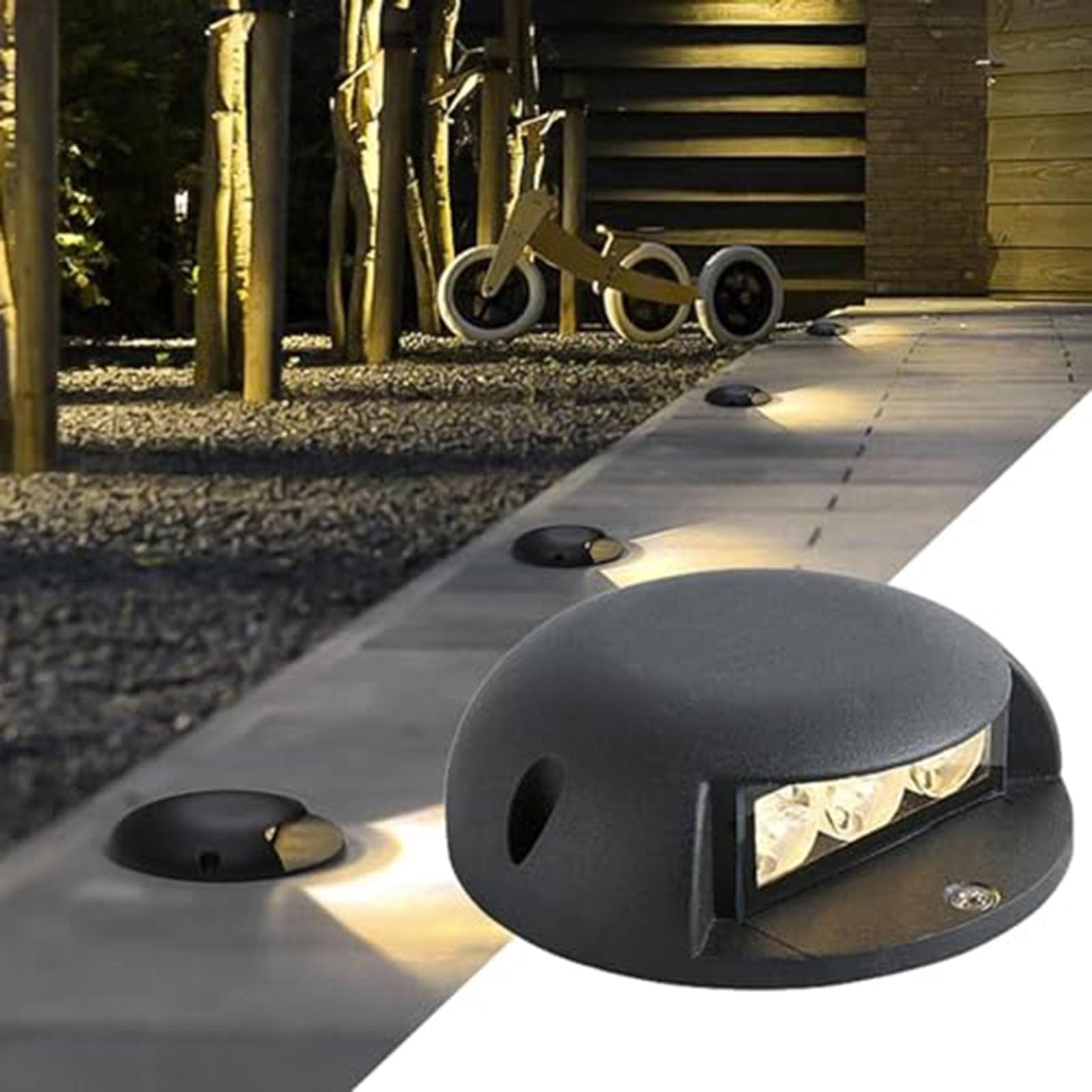 THEGA LED Underground Light - Outdoor LED Ground Lights, IP65 Waterproof Ground Landscape Lights, AC12/24V 1 Side Illuminated Buried Lights, For Bridge/Garden/Pathway/Deck(Green,2W)