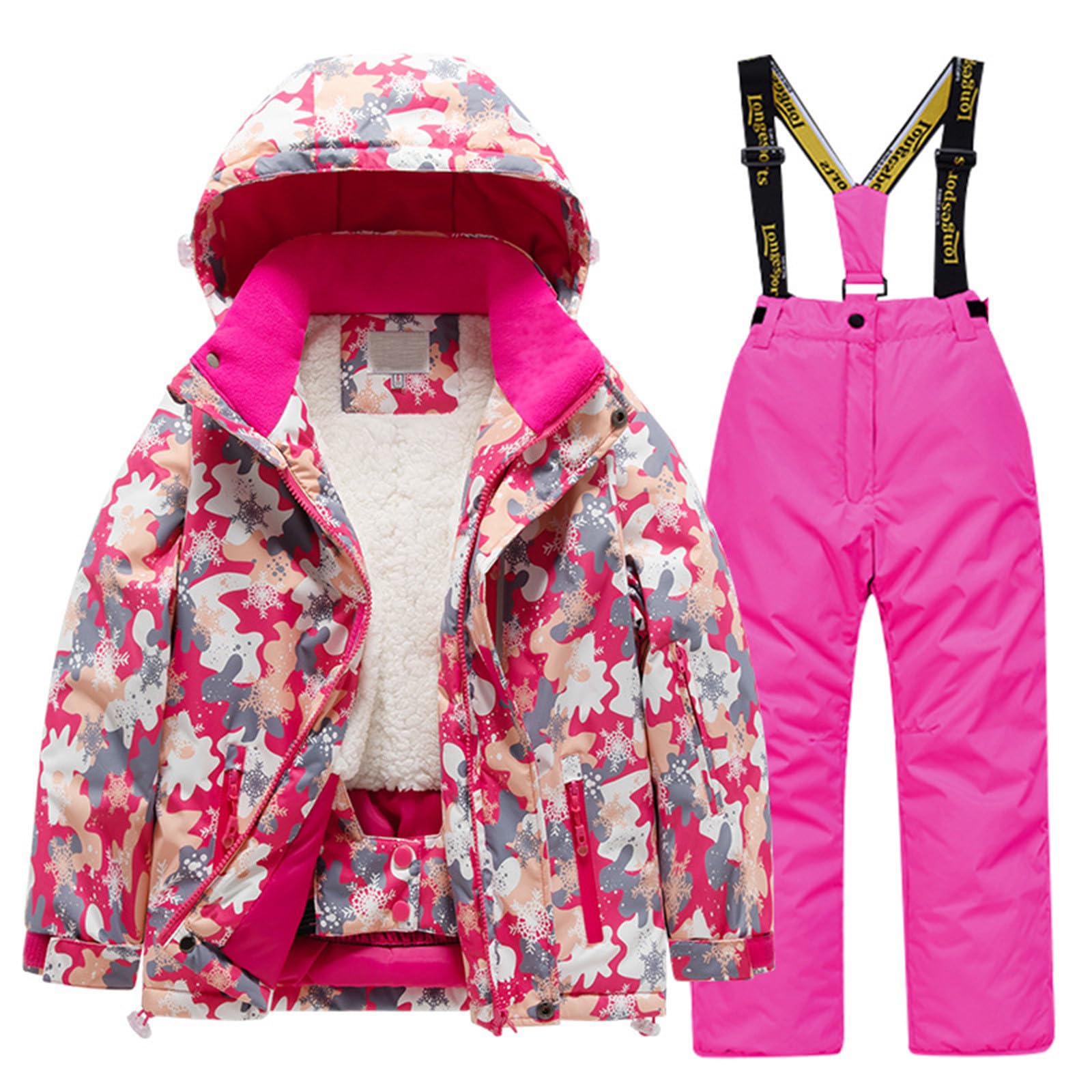 Generisch 2026 -Set Fleece-gefütterter Skijacke Hose Winter-Snowboard-Regenmäntel warme Schneeanzüge für