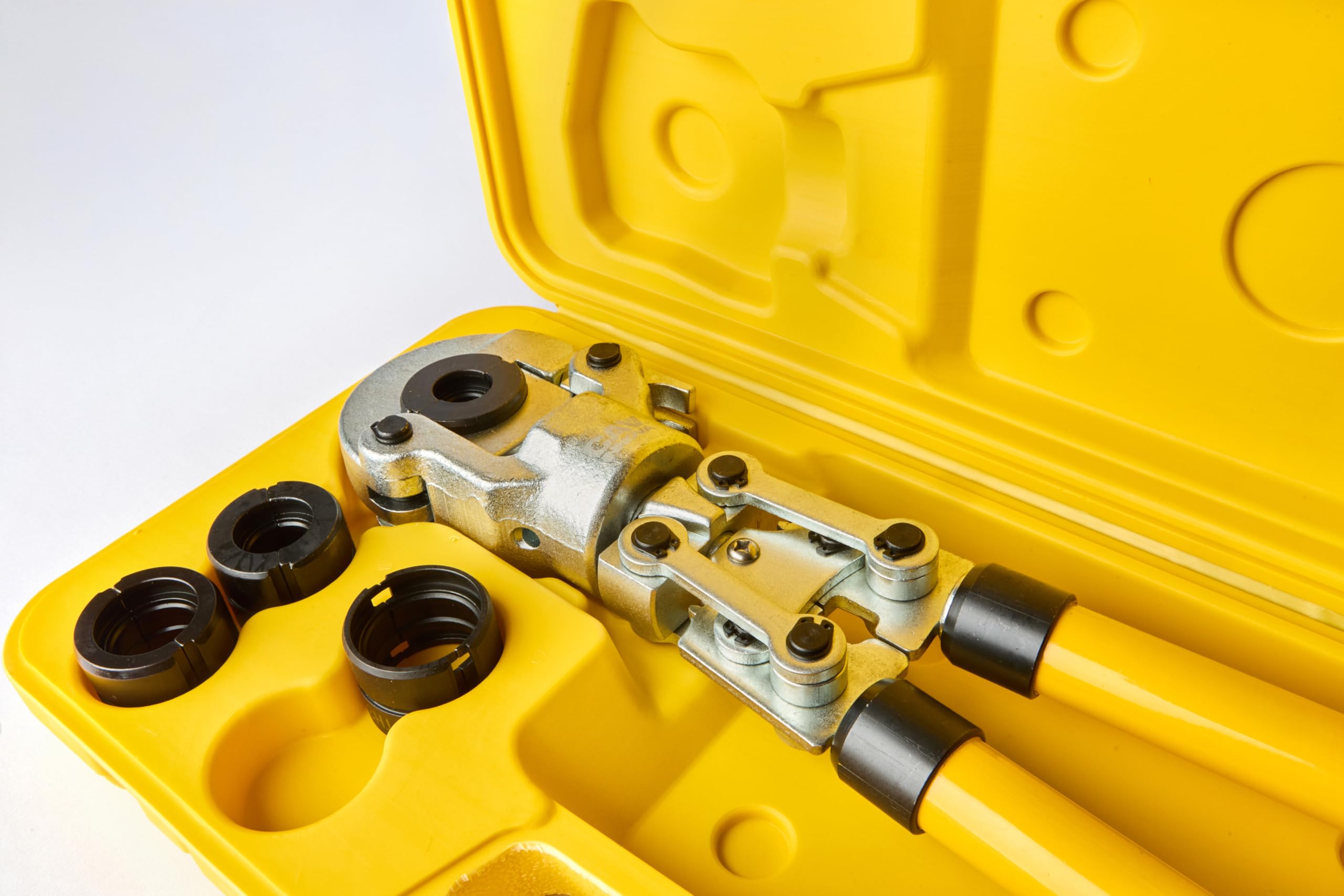 Prensadora de Tuberías Manual Profesional |16-32mm| 360° Prensa Multicapa, Herramienta de Alta Precisión, Cobre,Mango Extensible, para Tubo PPR-,PEX-,PB-,PE,Aluminio-Plástico