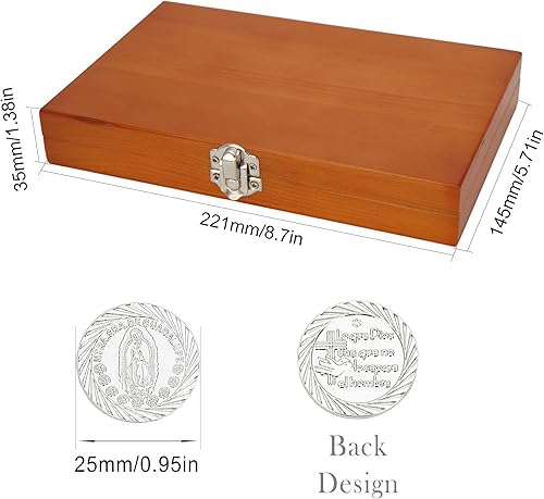 Miniatura 6 de TINGKU Monedas de Boda Arras de Boda Catolica Recuerdos Para Boda con Monedas de Plata Decoracion Para Bodas con 13 Monedas Virgen de Guadalupe en
