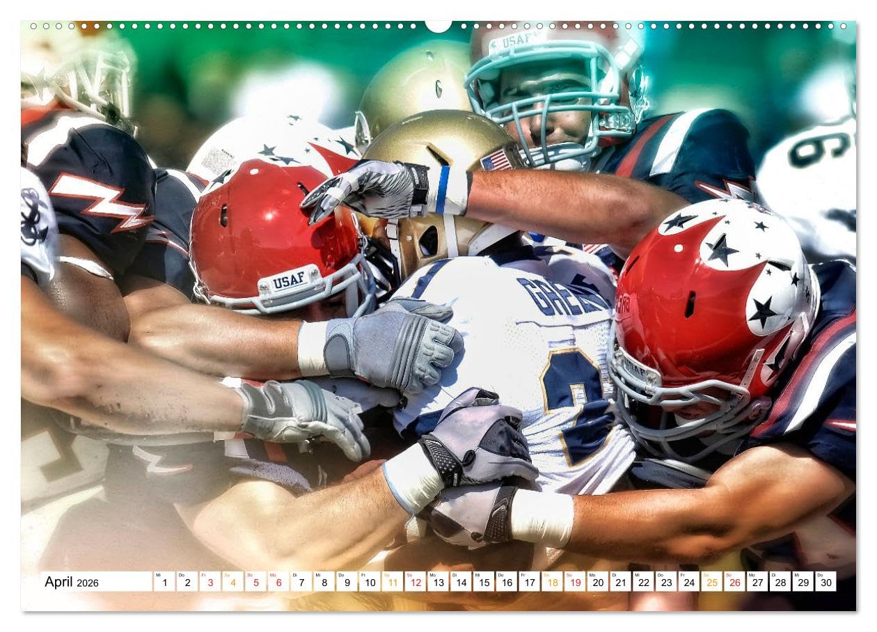 American Football - Power (hochwertiger Premium Wandkalender 2026 DIN A2 quer), Kunstdruck in Hochglanz: American Football, Teamsport der Extra-Klasse ... Kraft und Taktik. (CALVENDO Sport)