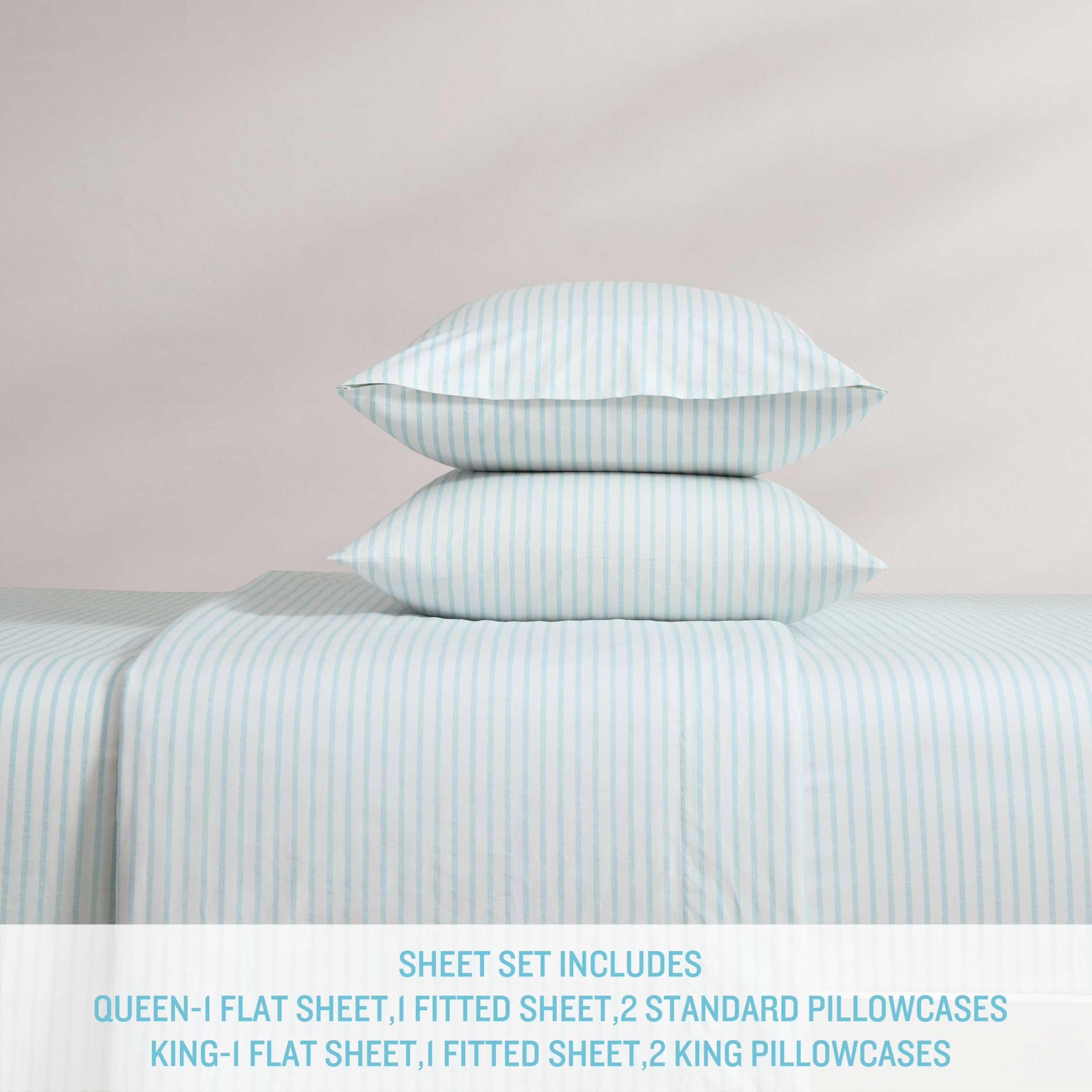 Tommy Bahama - Juego de sábanas tamaño Queen, Juego de Ropa de Cama de percal de algodón, súper Suave y Acogedor, decoración del hogar, Certificado Oeko-Tex (Cool Beach Stripe Turquoise, Queen)