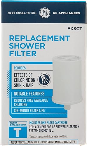Miniatura 5 de GE Filtro de repuesto para ducha, elimina el cloro, se adapta al sistema de filtración GXSM01TBL, reemplaza cada 6 meses, FXSCT