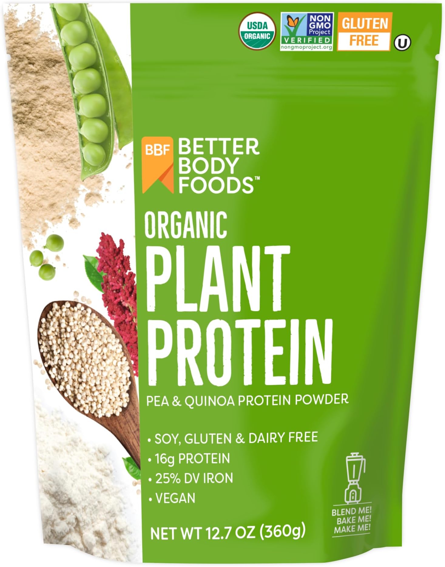 Organic Plant Protein Powder, 12.7 Oz.