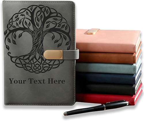 Miniatura 7 de Diarios personalizados personalizados de piel sintética, diarios grabados, regalo para amigos, compañeros de trabajo, graduación, profesores