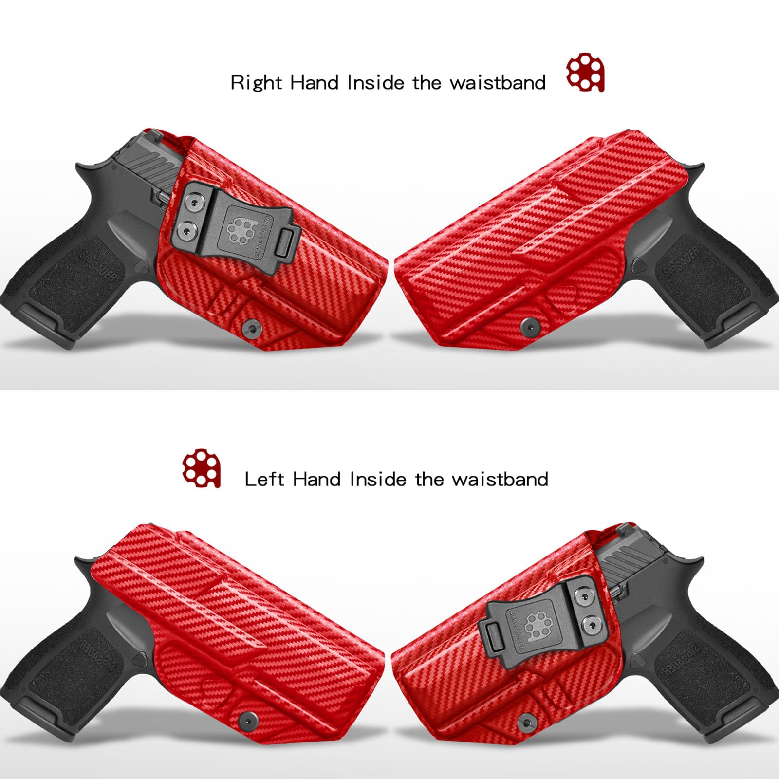 Amberide Sig P320 Carry/Compact/M18 IWB Holster,Kydex-Boltaron Inside Waistband Fit Sig P320 Carry Compact M18 9mm/.40,Secure Retention,Quick Draw,0–30° Cant