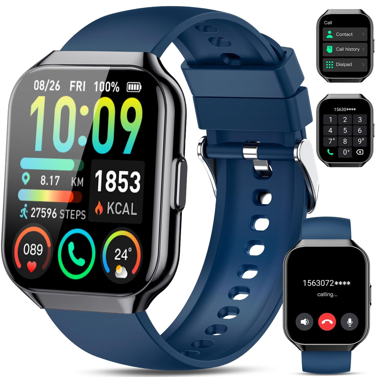Gerafame Smartwatch,Orologio Uomo Donna,1,96" Orologio Smartwatch Donna Uomo, Cardiofrequenzimetro/Monitoraggio del Sonno, Smart Watch con 112 modalità sportive, IP68 Impermeabile per Android iOS