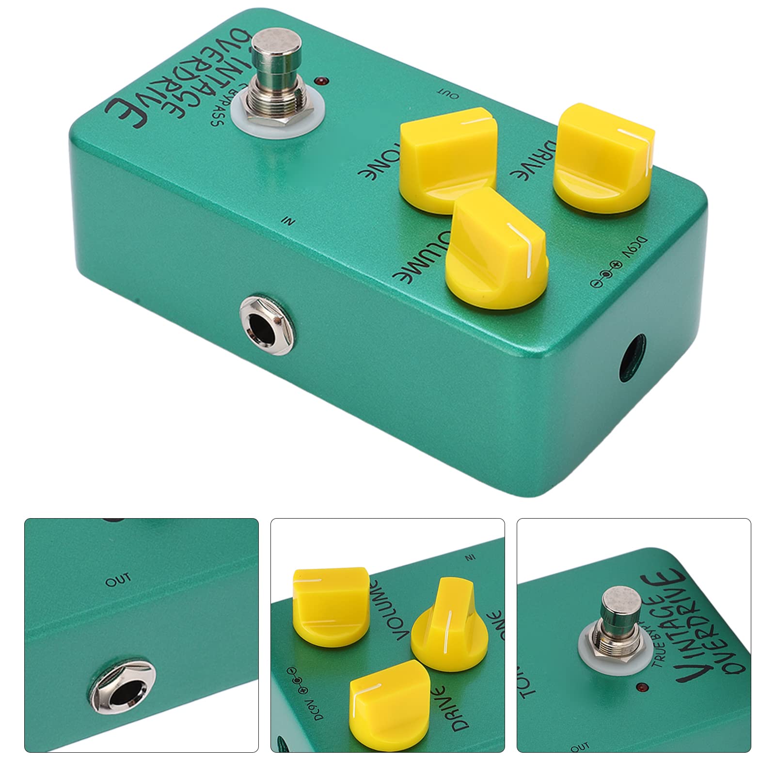 Classic Tube Scream Pedal con chip RC4558, bajo consumo de corriente de 7 mA y carcasa de metal duradera, un pedal de efectos de guitarra eléctrica con True Bypass