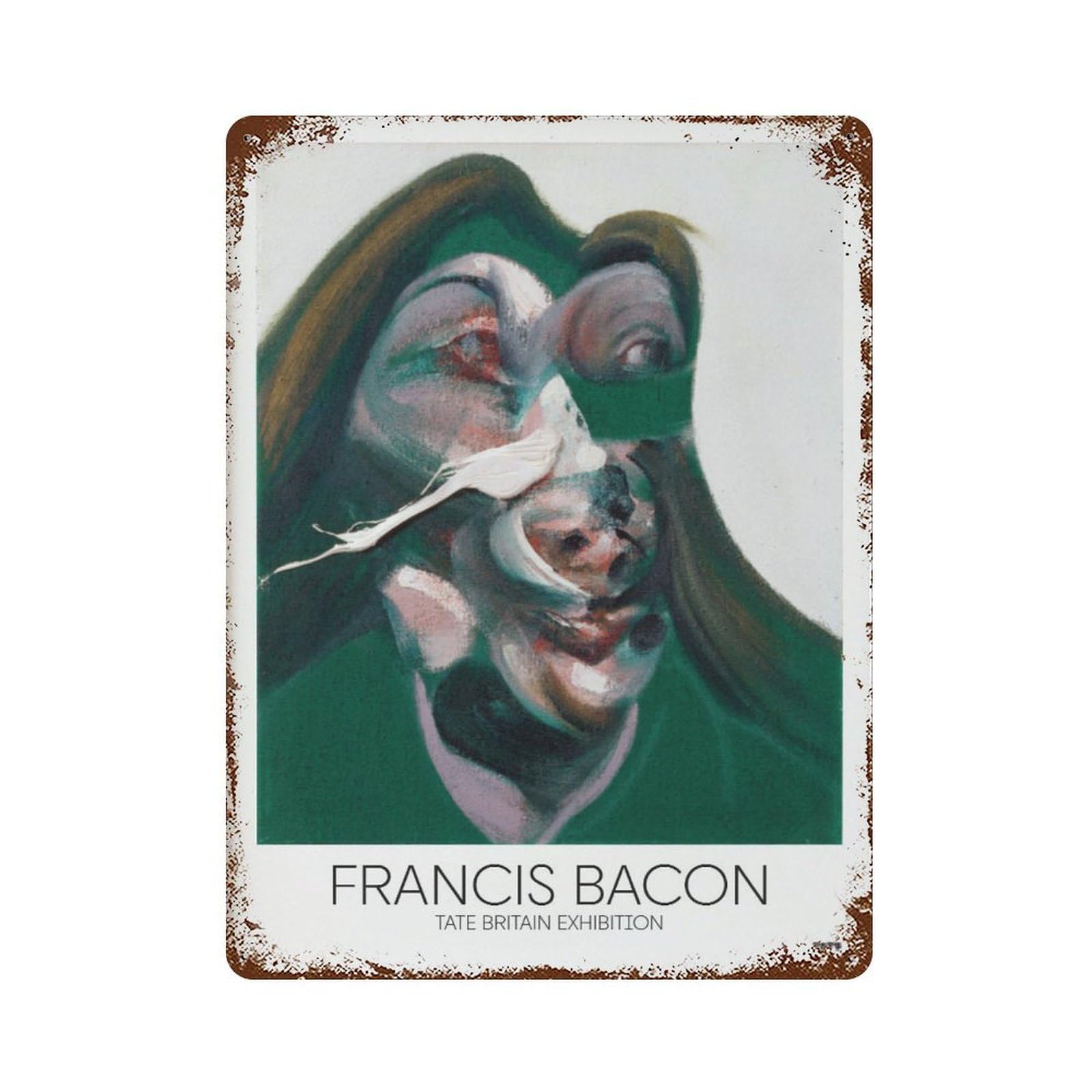 xiaoxiaoshen Francis Bacon Expressionist Painting Surrealist Self-portrait Wall Decor Art Metal Tin Poster Modern Home Decor Art Home Bar Shop Decorations Vintage Sign 40x30cm