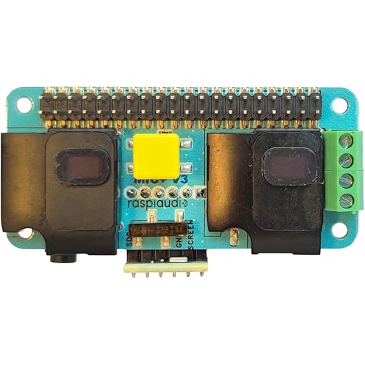 RASPIAUDIO Audio DAC Hat Sound Card for Raspberry PI5 All Models Pi4/ Pi Zero / Pi3 / Pi3B / Pi3B+ / Better Quality Than USB (Mic+_V3)