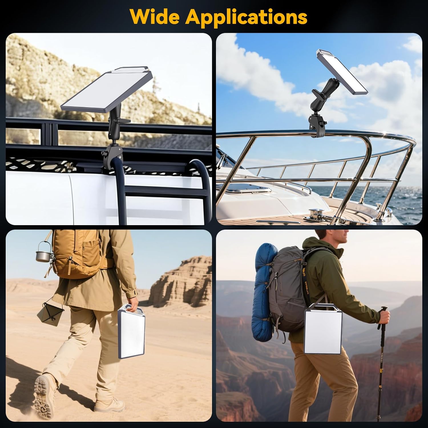 Starlink Mini Clamp Mount with Protective Silicone Case, 2 in 1 Satellite Dish Mounting Kit & Cover with Adjustable Clamp Mount Handle Shoulder Strap & 1/4"-20 Nuts for RVs Car Boat/Road Trip-Grey