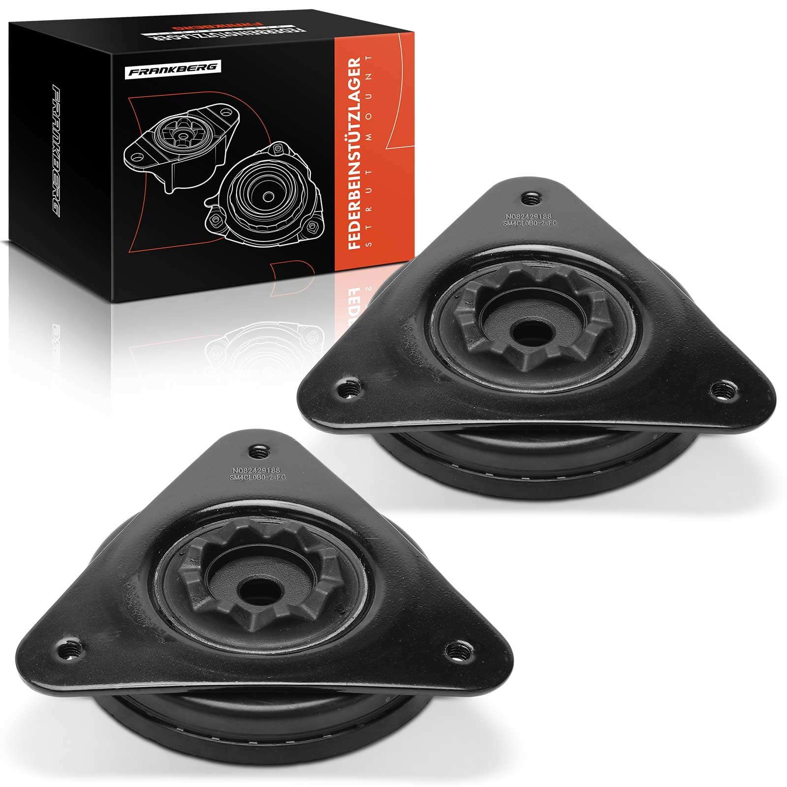 Frankberg 2x Cuscinetti di supporto ammortizzatore Assale anteriore Sinistro Destro Compatibile con Qashqai II J11 J11 M.e.g.a.n.e IV Grandtour/Compatto/Berlina X-Trail KadSì.r Replace# 54320-4CL0B