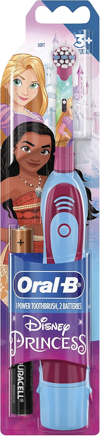 Oral-B Cepillo de dientes de batería para niños con princesa Disney, para niños de 3 años en adelante