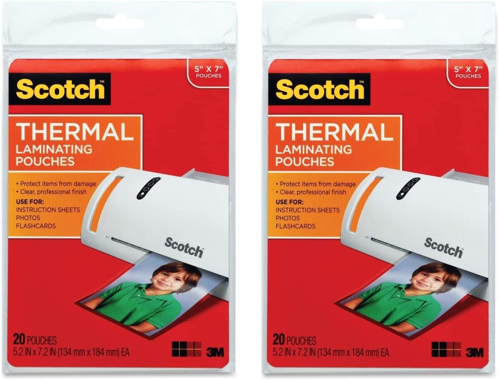 Scotch Thermal Laminating Pouches, 5 Inches x 7 Inches, 20