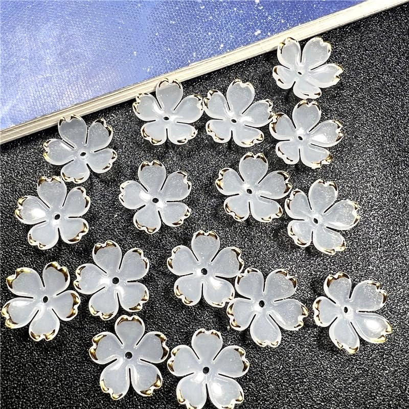 MSTZA 100/200/600 szt. 19 mm galaretki 3D matowe koraliki kwiatowe, akrylowe kwiatowe koraliki dystansowe, DIY koraliki do produkcji biżuterii, naszyjników, kolczyków, materiałów do bransoletek