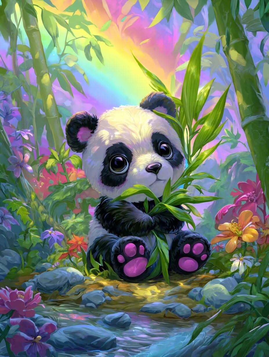 Malowanie według liczb, panda, malowanie według liczb, dla dzieci, kreatywny zestaw dla dorosłych, malowanie według numerów, "zrób to sam", ręcznie malowany obraz olejny, zabawne prezenty, dekoracja