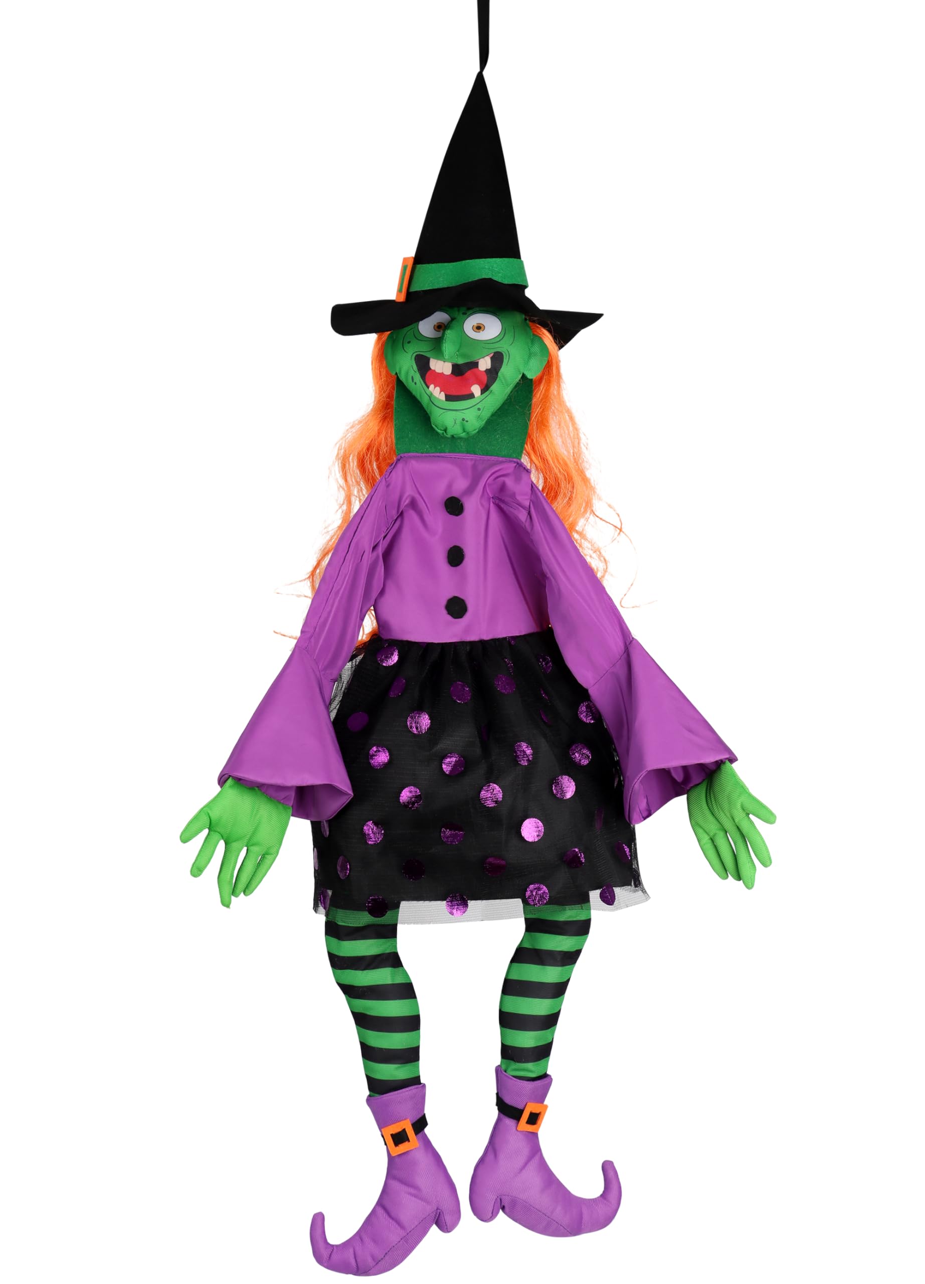 POPGIFTU 90cm Hanging Witch Wind Sock Halloween Decorations — image 1