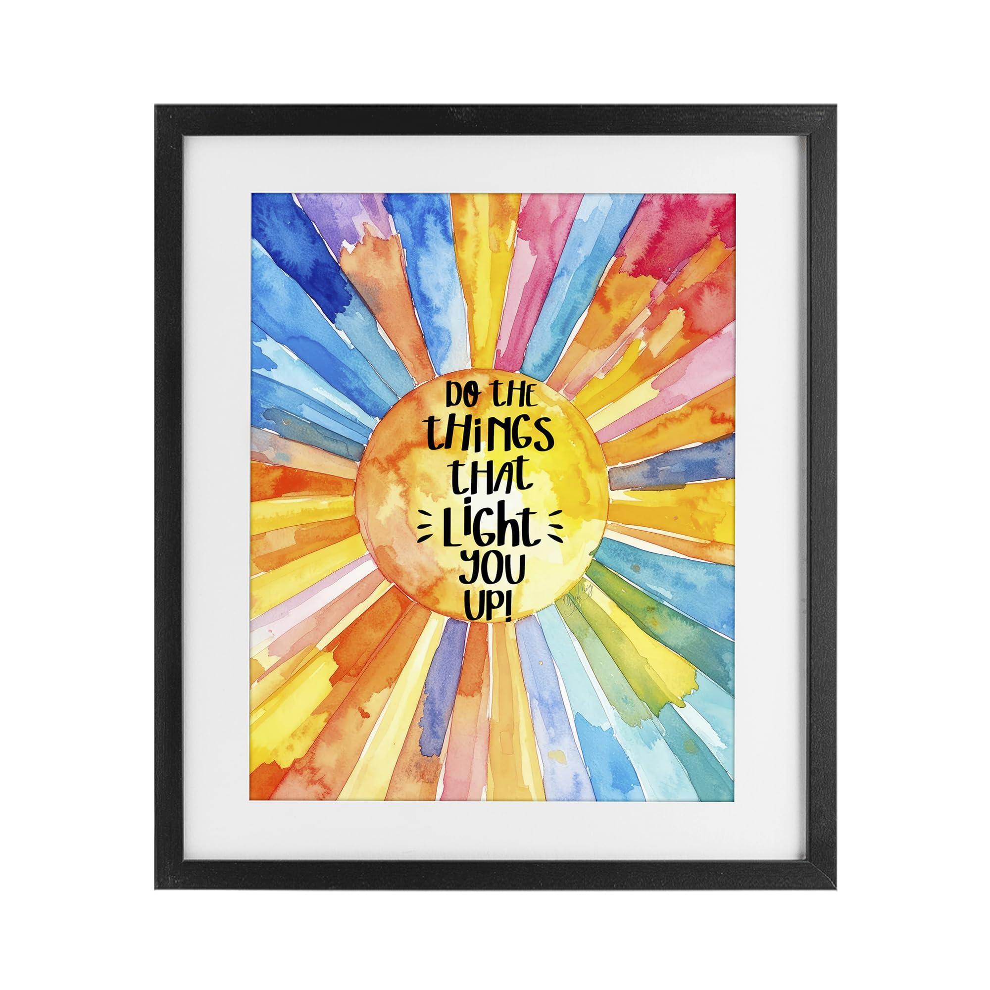 Stupell Industries Midnight Black (Textured) 'Things That Light You Up'| Framed Print Under Glass