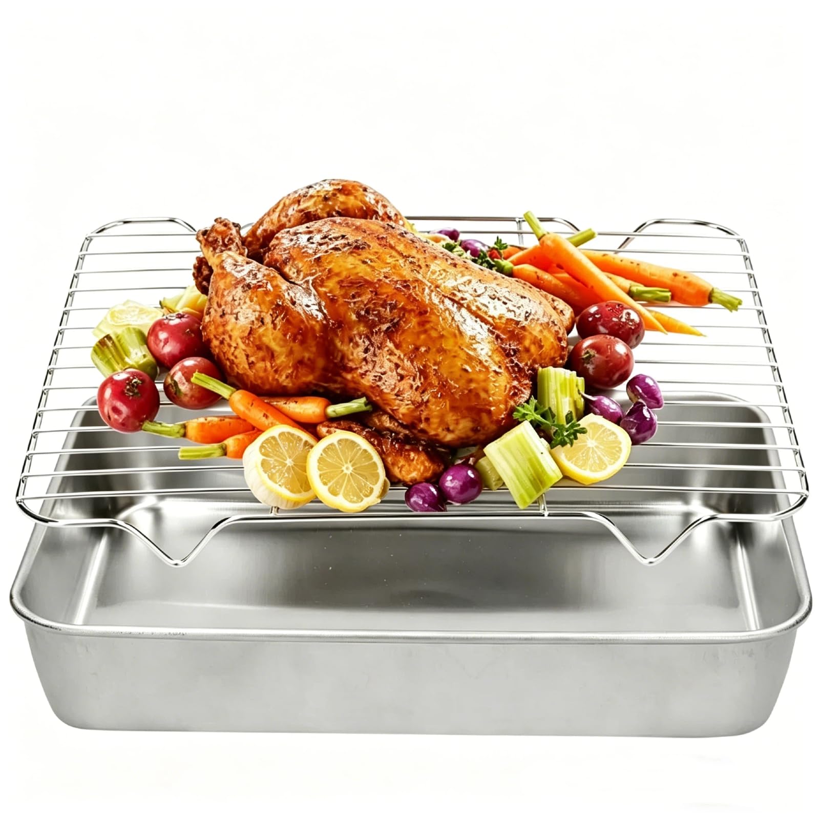 Plaque de cuisson avec grille en acier inoxydable pour pizza et viande