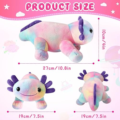Miniatura 12 de Axolotl - Juguete de peluche, suave y lindo ajolote de 10.8 pulgadas, almohada de felpa de algodón de peluche Kawaii Salamandra Animal para niños