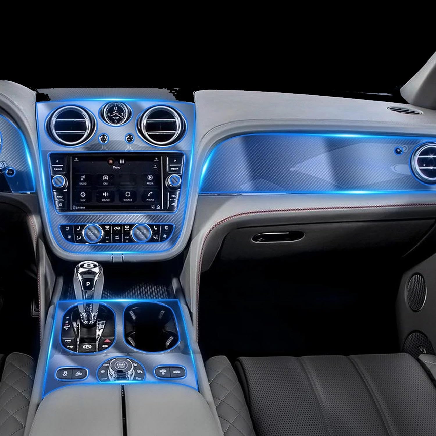 Film protecteur TPU intérieur voiture Bentley Bentayga 2016-2019 protection console