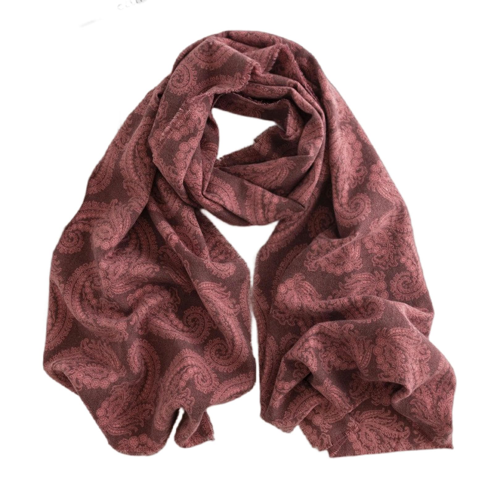 Szalik jesienny i zimowy z małym kwiatowym wzorem, elegancki damski styl, nadrukowany szalik imitacji kaszmiru, ciepły, odporny na zimno szyję - popielaty 65 * 190 cm
