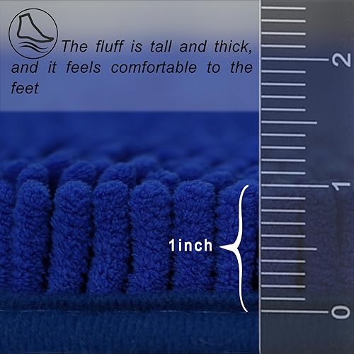 Miniatura 5 de Juego de 3 alfombras de baño de felpilla ultra suave, antideslizante y súper absorbente, parte inferior de PVC fuerte, lavable a máquina para baño,