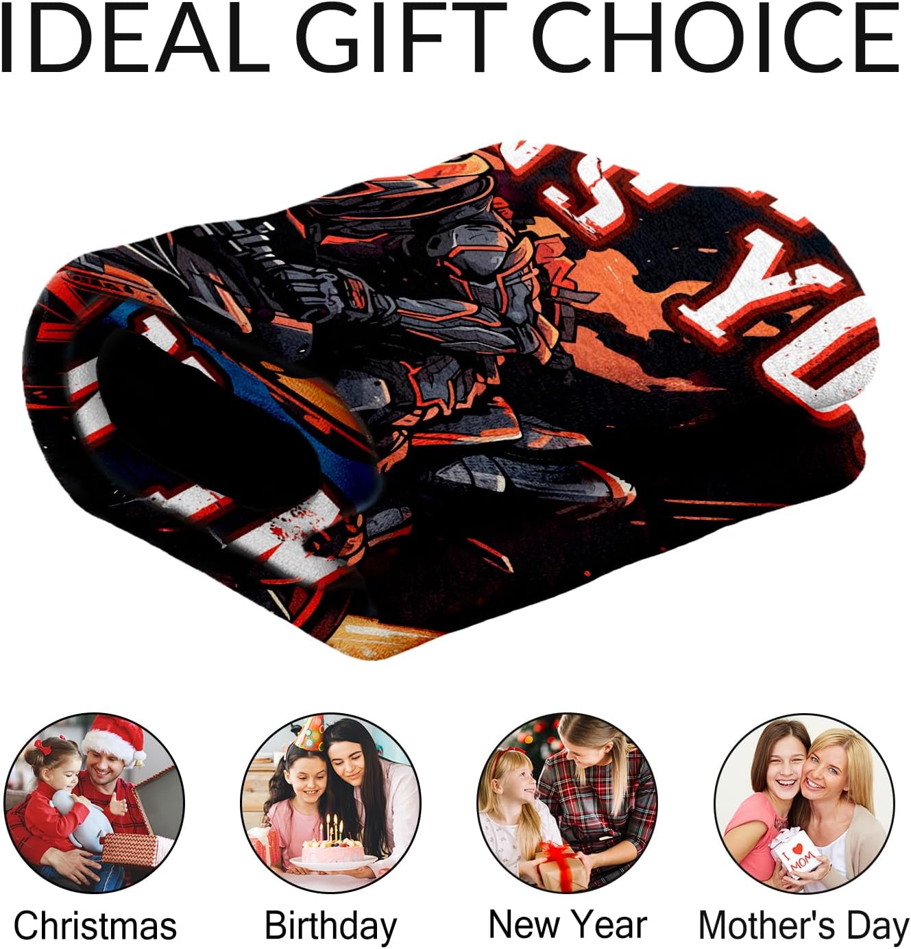 Custom Motorcycle Gifts for Teens - 50x60 Inches Cool Motorcycle Throw Blanket with Name - Warm Furry Plush Blankets for Couch, Sofa