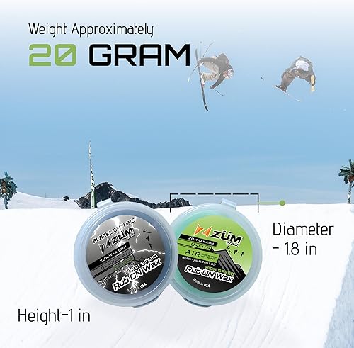 Miniatura 8 de ZUMWax RUB ON Wax SkiSnowboardNordicCross-Country Sample Pack  Alta velocidad universal y glaciar frotar en un par de 0.71 onzas cada uno