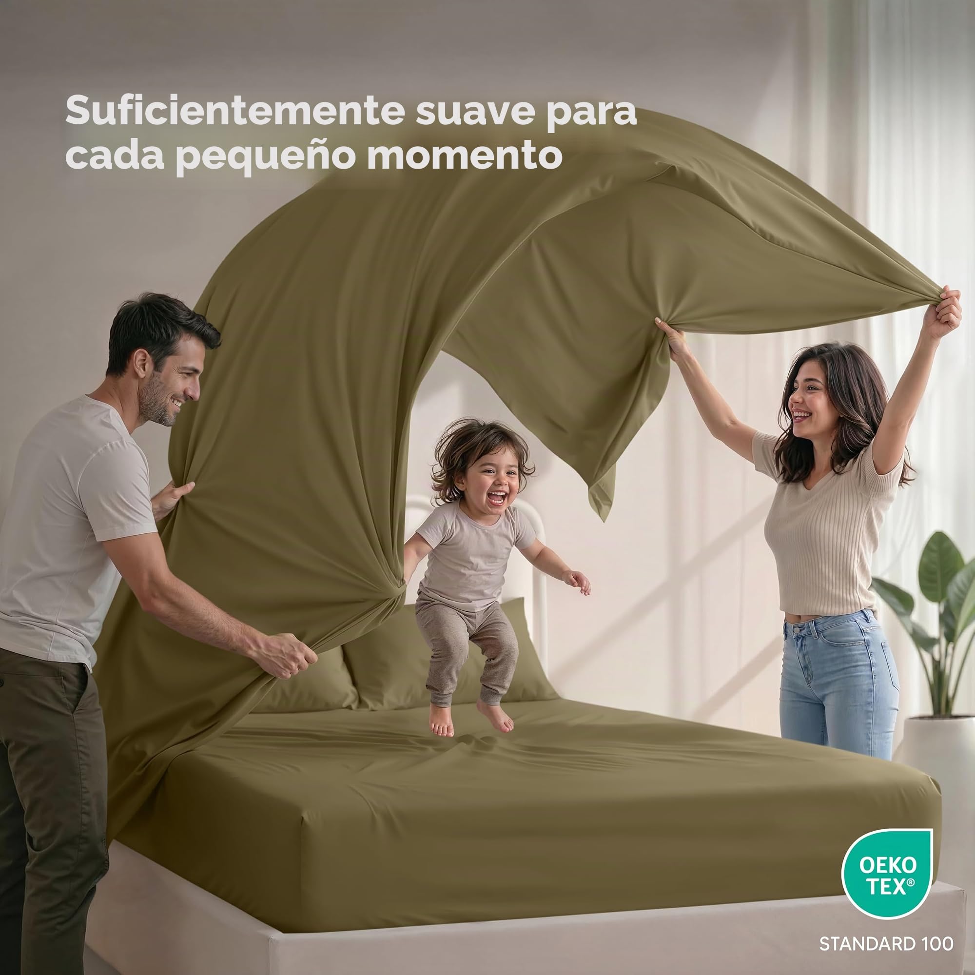 Utopia Bedding Juego de sábanas de 4 Piezas, Microfibra cepillada, Resistente al Encogimiento y a la decoloración, fácil Cuidado (King, Oliva)