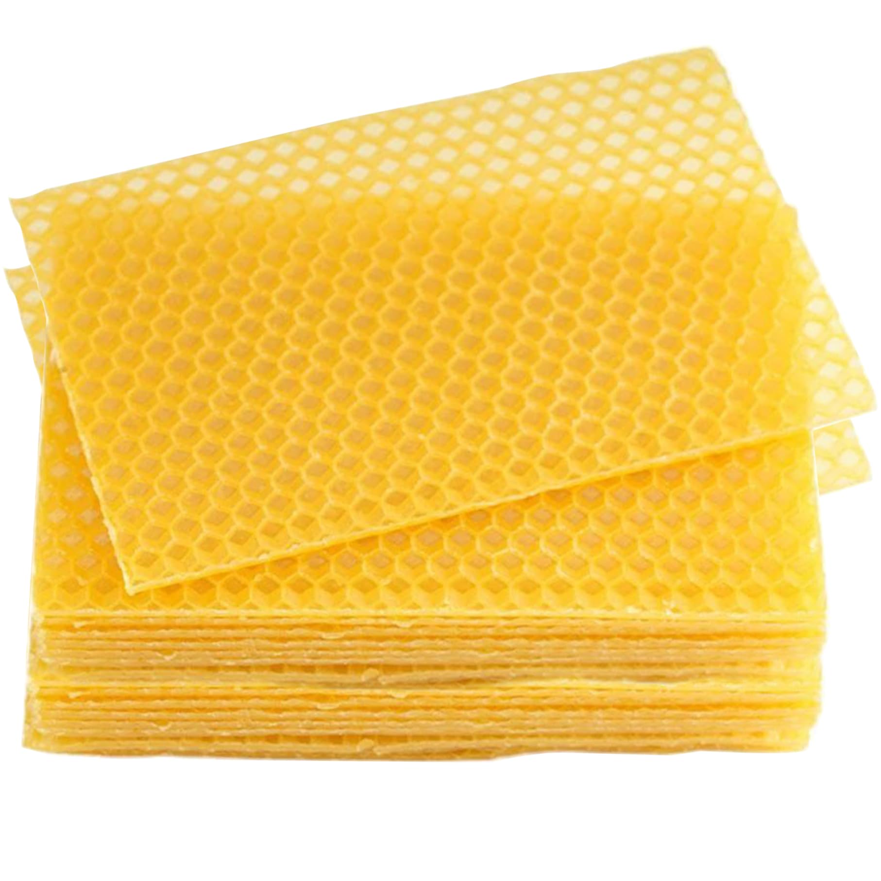 Feuilles de Cire d'abeille 30pcs Founds de Base de Cire d'abeilles 5.2x3,5 '' Foundation de Cire pour Cadres d'abeilles Feuilles en nid d'abeilles Naturel Feuilles de Cire d'abe