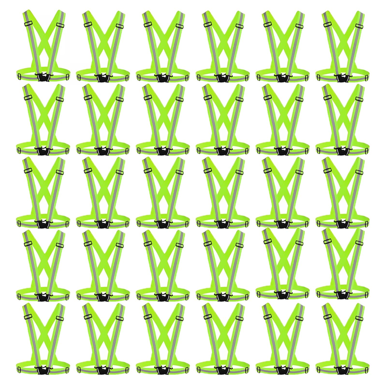 Chaleco de seguridad Chalecos reflectantes de seguridad para hombres y mujeres, chalecos de alta visibilidad para trabajos de tráfico, carreras y guardias de seguridad ( Color : Green , Size : 30pcs )