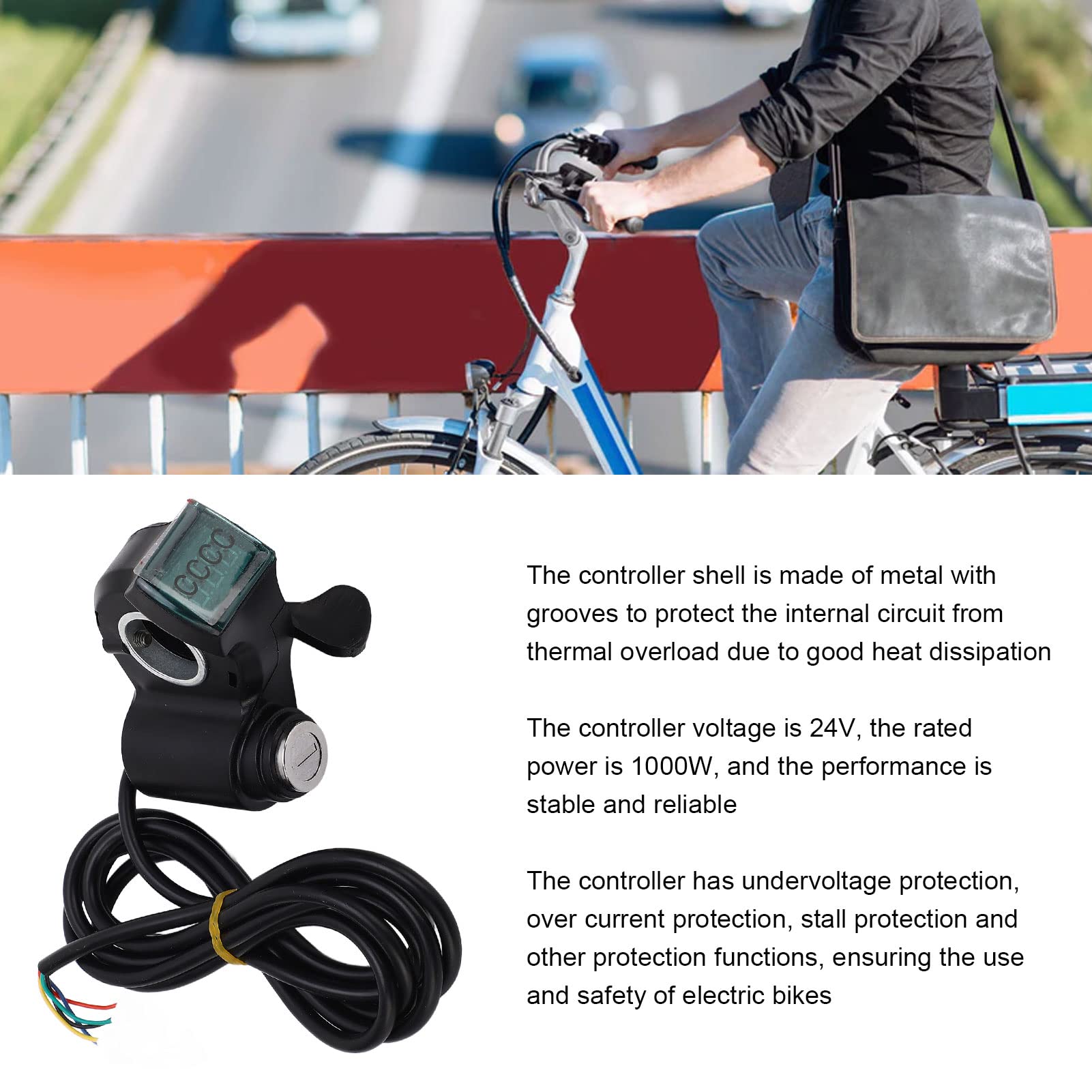 Alomejor 24V 1000W Motor Bürsten Regler Daumen Drossel Klappens Atz Elektro Fahrrad Roller Zubehör