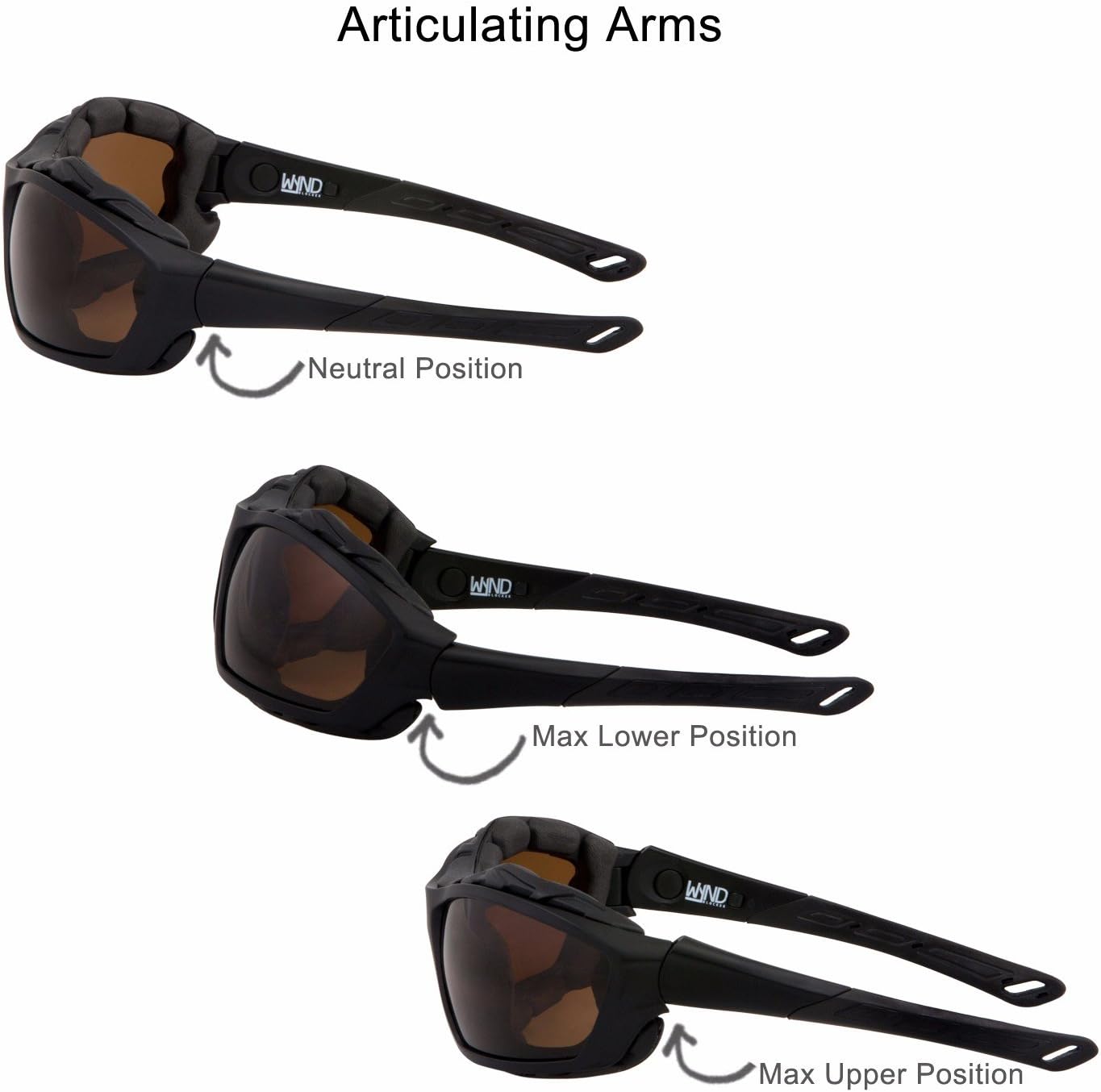 WYND Blocker Polarized Riding Sunglasses Extreme Sports Wrap Motorcycle Glasses - Image 3