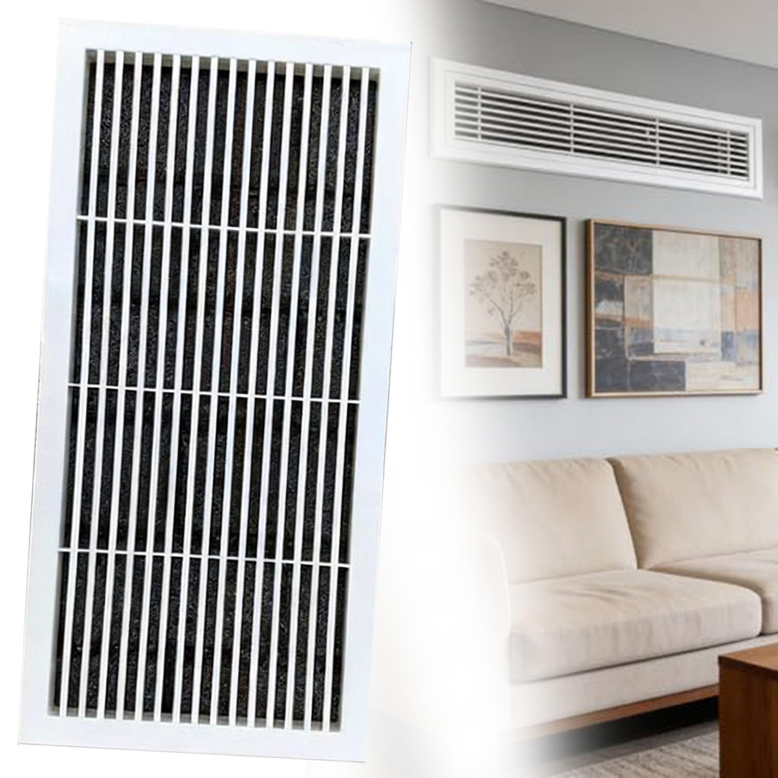 Grille d'aération alu amovible pour masquer et nettoyer les bouches de VMC
