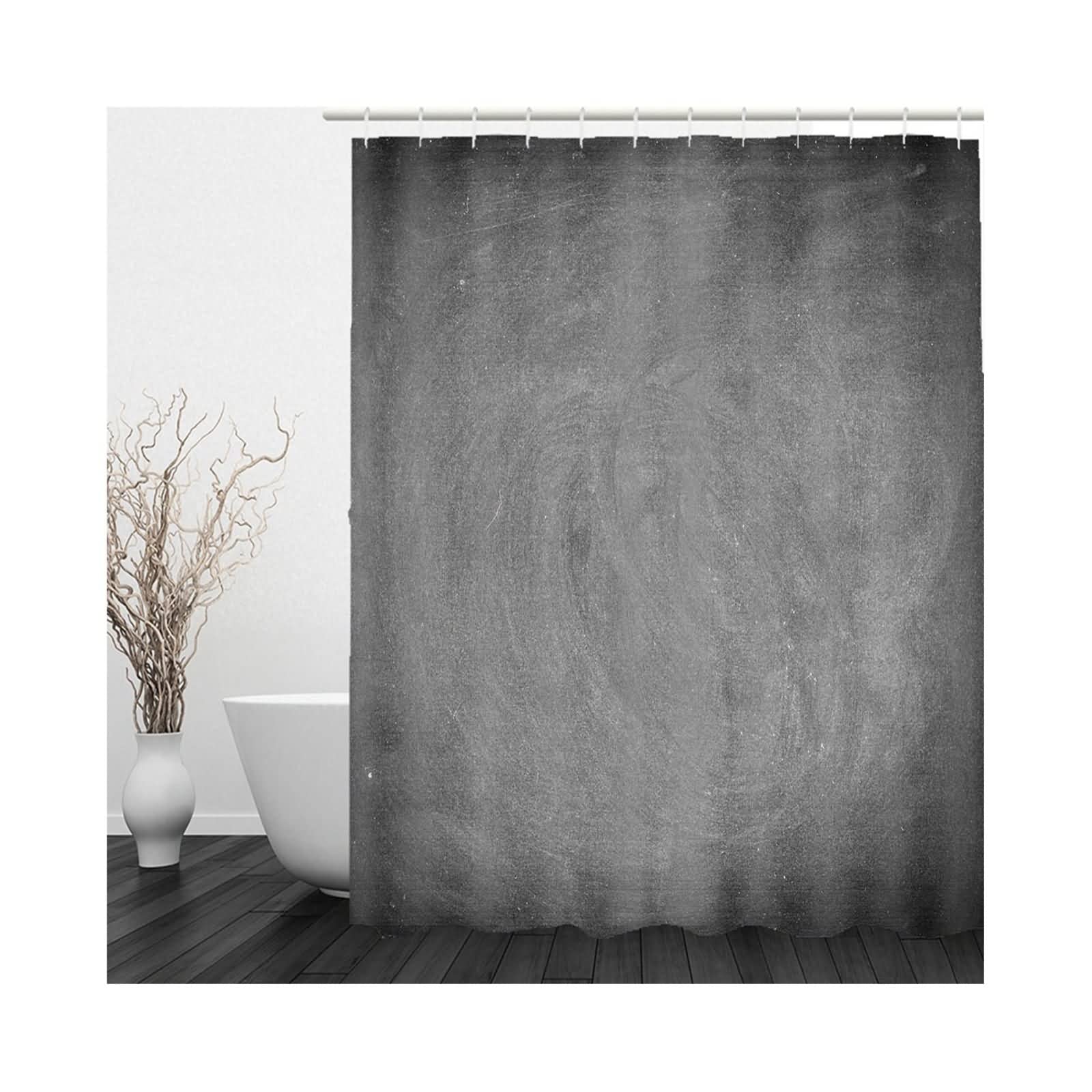 Cortinas de ducha modernas grises, cortinas de ducha únicas para baño, 60 x 72 pulgadas, cuadradas negras, de poliéster, decorativas para bañera