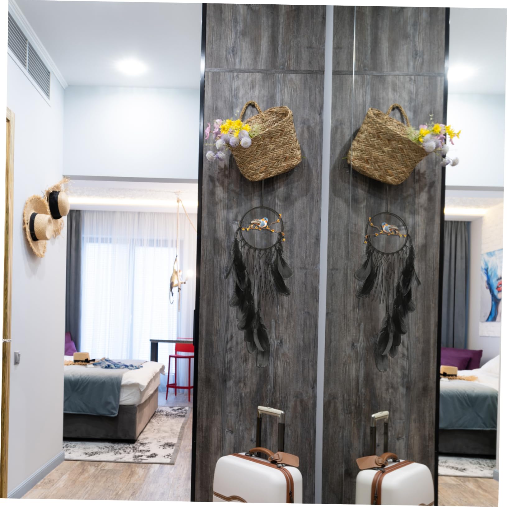 STOBAZA 4piezas Atrapa Sueños De Macramé Decorativo Diseño Woven Colgante para Pared y Puerta Adorno Artesanal para Dormitorio y Sala De Estar