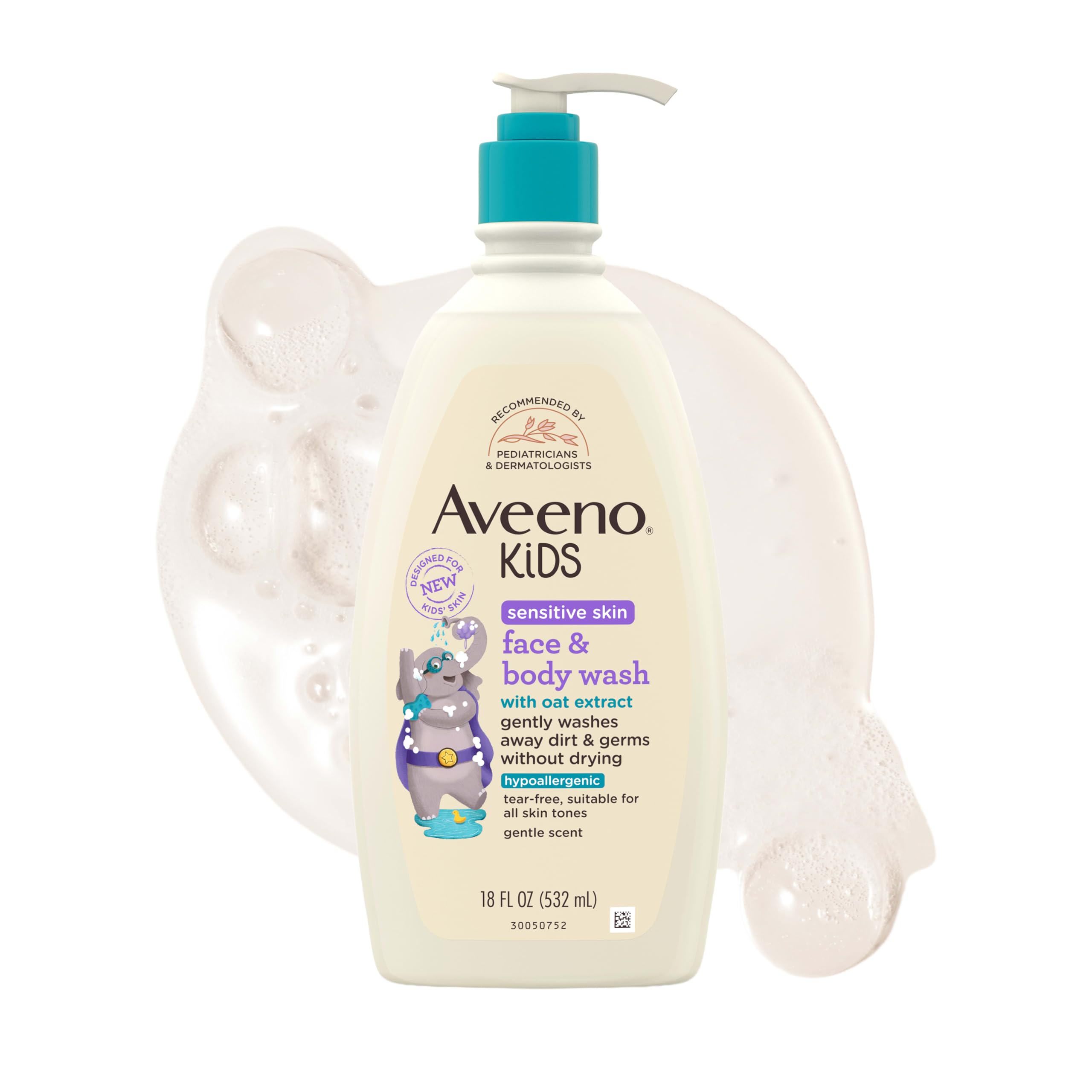 Aveeno Baby Kids Sensitive Skin Face & Body Wash With Oat Extract, Gently Washes Away Dirt & Germs Without Drying 532Ml-image-37